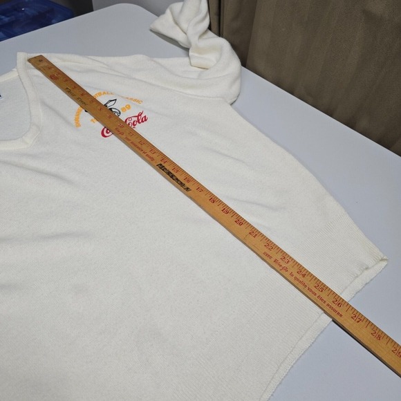 Vintage Champion Coca Cola Sweater Mens XL Cream USA Made Shrinners Football‎ - Picture 10 of 11